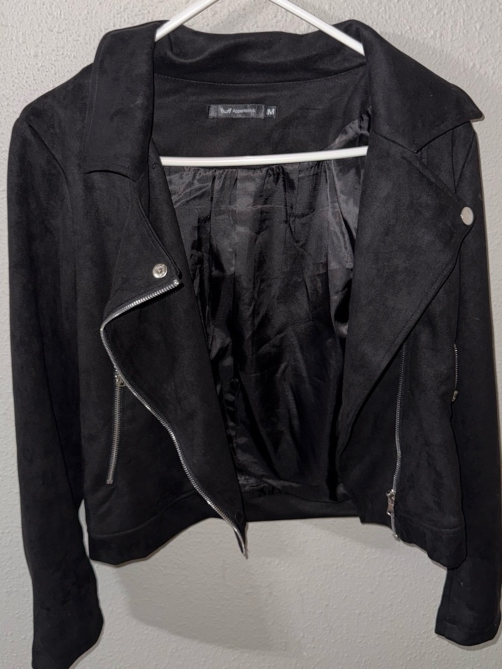 Apt. 9 Black Suede-Look Moto Jacket